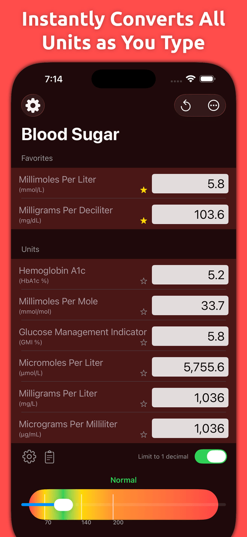 Mila's Blood Sugar Converter screenshot 1