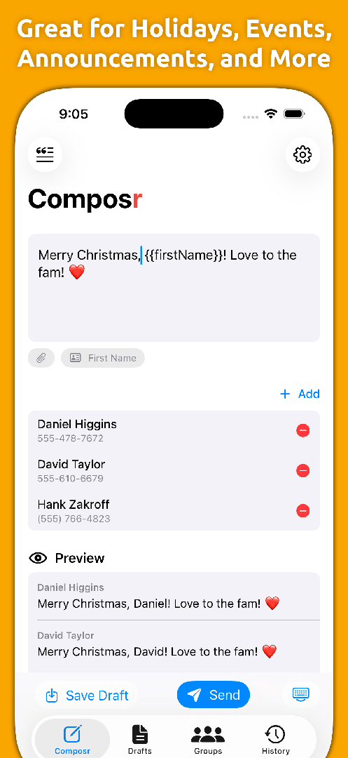 Composr: Bulk Text Sender screenshot 2