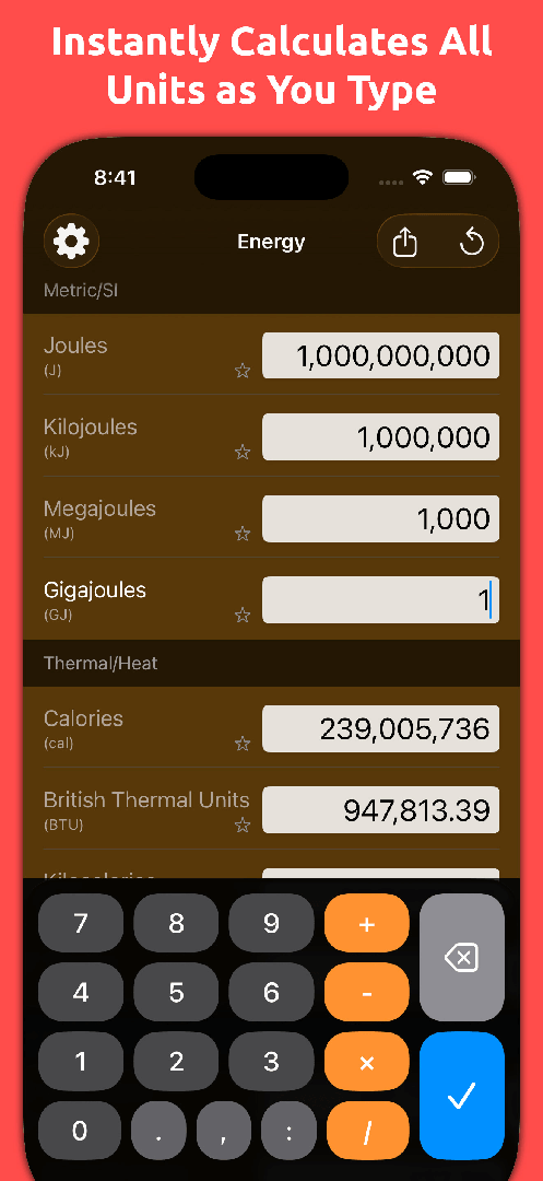 Mila's Energy Converter PRO screenshot 1