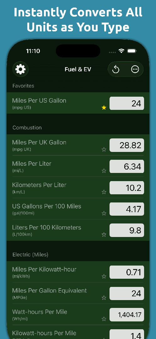 Mila's Fuel & EV Converter screenshot 1