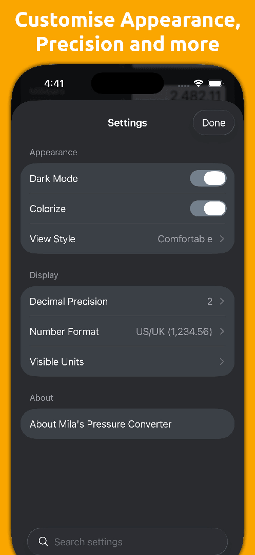 Mila's Pressure Converter screenshot 2