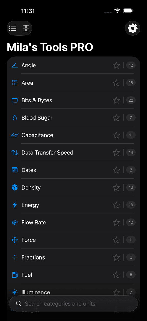 Mila's Unit Converter PRO screenshot 1