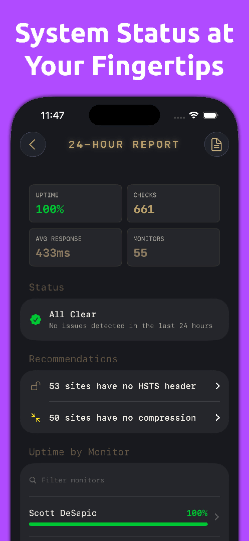 Scott's Pinger: Uptime Monitor screenshot 2
