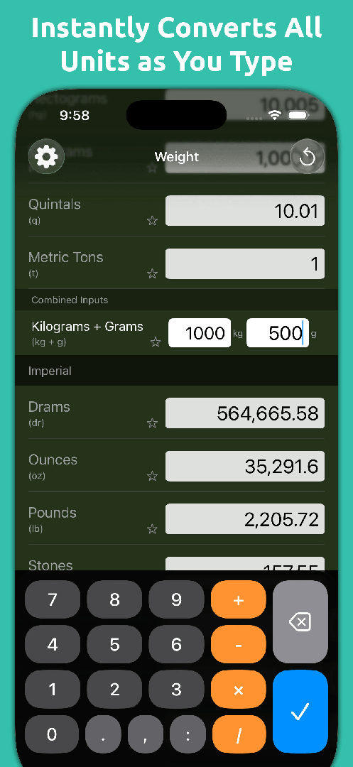 Mila's Weight Converter screenshot 1