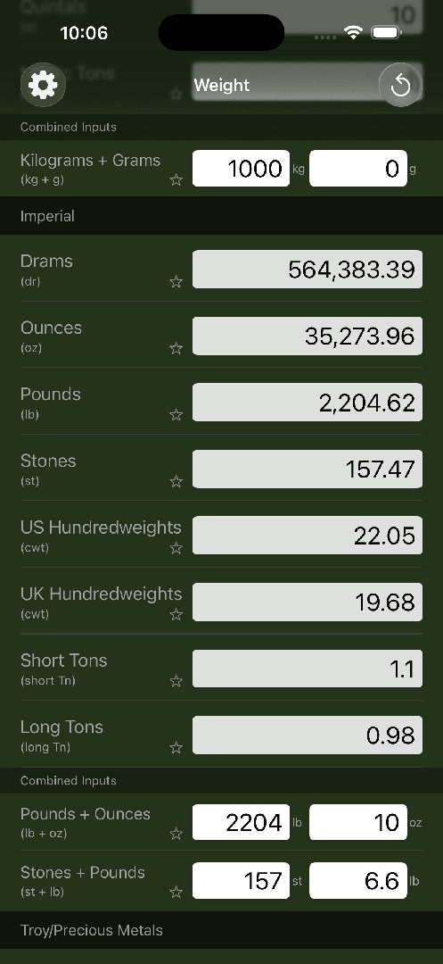 Mila's Weight Converter screenshot 6