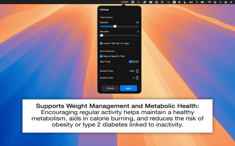Get up! Exercise Reminder screenshot 3
